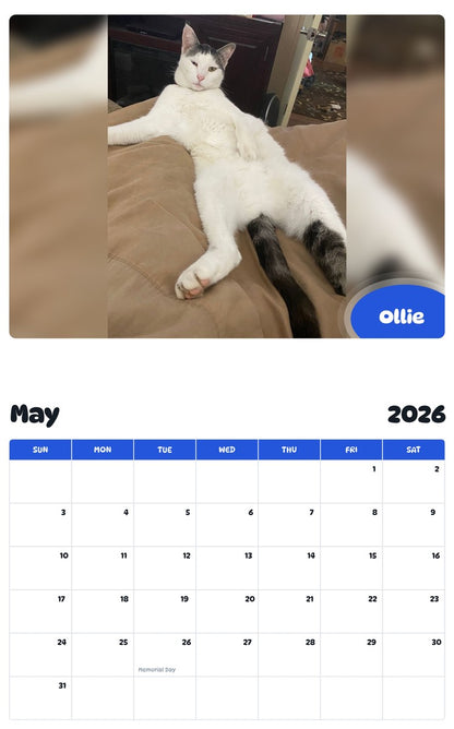 2026 - 2027 Ollie - Pawidols Pet Calendar