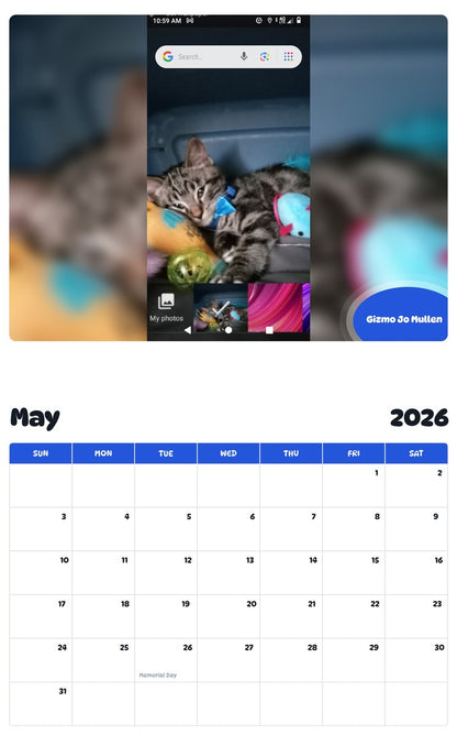 2026 - 2027 Gizmo Jo Mullen - Pawidols Pet Calendar