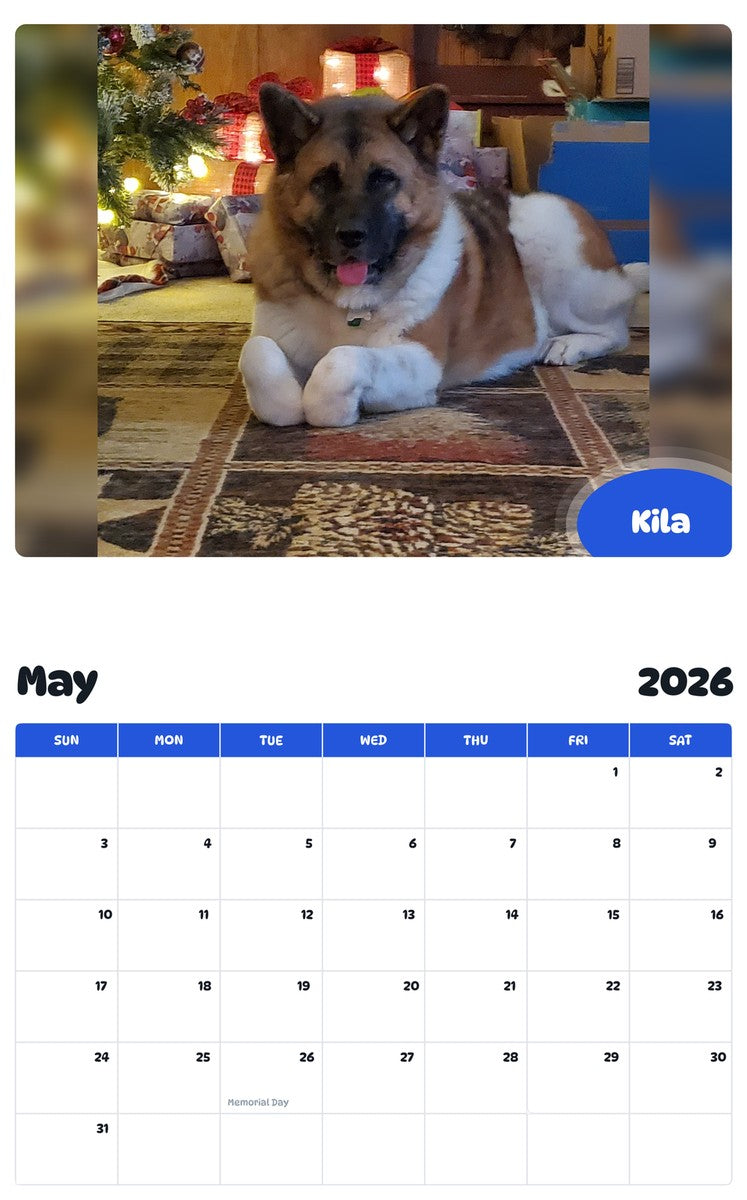 2026 - 2027 Kila - Pawidols Pet Calendar