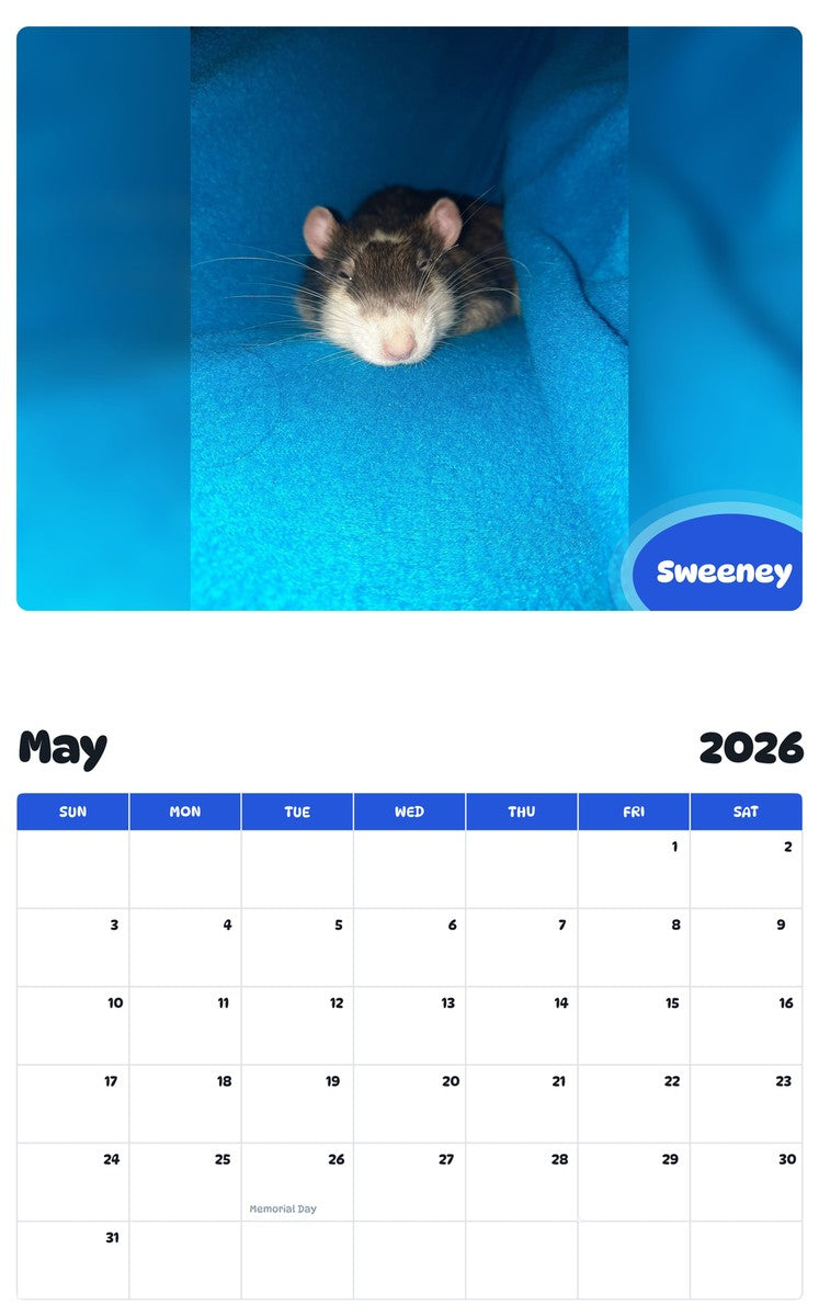 2026 - 2027 Sweeney - Pawidols Pet Calendar