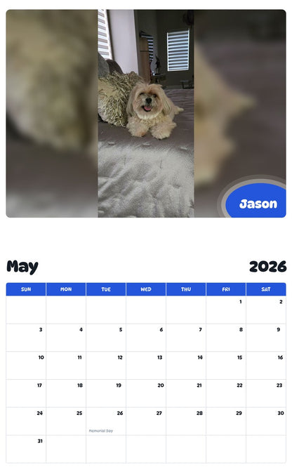 2026 - 2027 Jason - Pawidols Pet Calendar