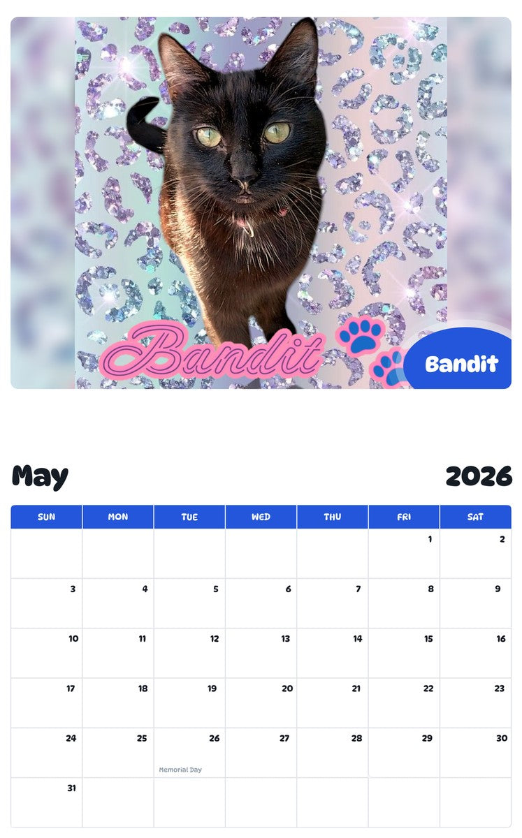 2026 - 2027 Bandit - Pawidols Pet Calendar