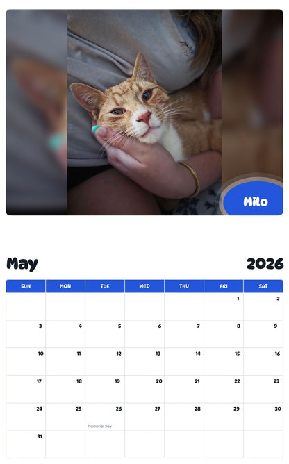 2026 - 2027 Milo - Pawidols Pet Calendar