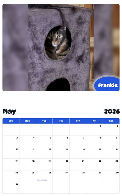 2026 - 2027 Frankie - Pawidols Pet Calendar