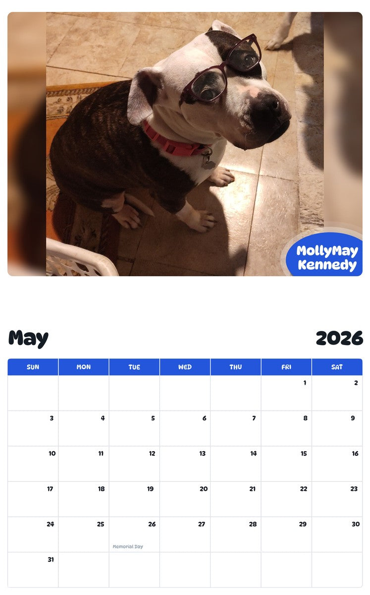 2026 - 2027 MollyMay Kennedy - Pawidols Pet Calendar