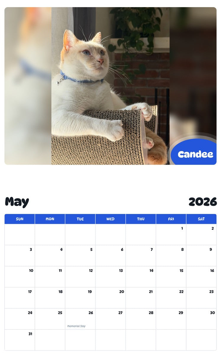 2026 - 2027 Candee - Pawidols Pet Calendar