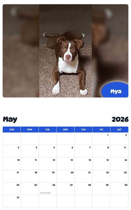 2026 - 2027 Mya - Pawidols Pet Calendar