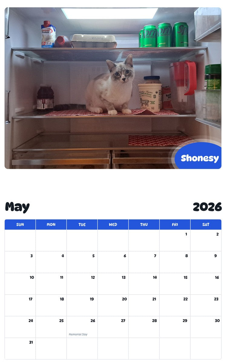 2026 - 2027 Shonesy - Pawidols Pet Calendar
