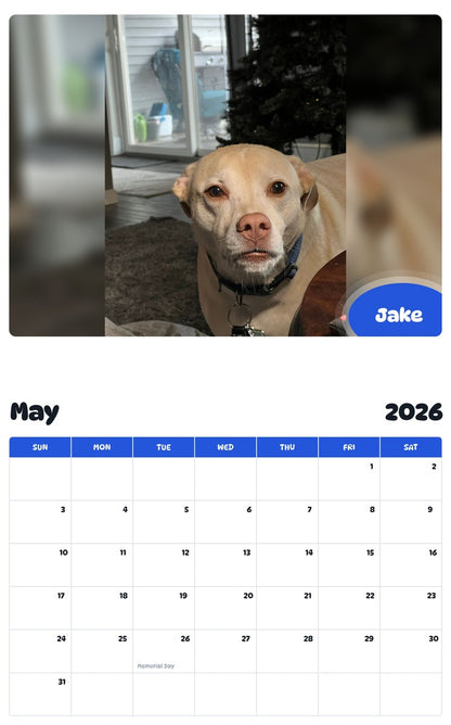 2026 - 2027 Jake - Pawidols Pet Calendar