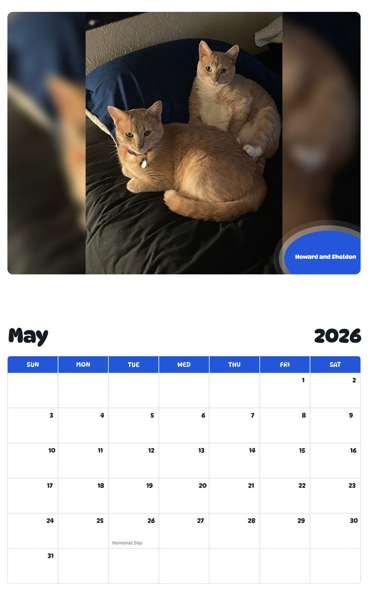 2026 - 2027 Howard and Sheldon - Pawidols Pet Calendar