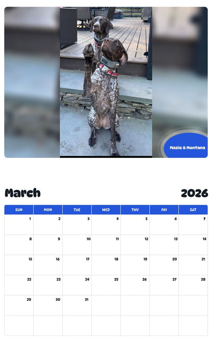 November 2025 - October 2026 Mazie & Montana - Pawidols Pet Calendar
