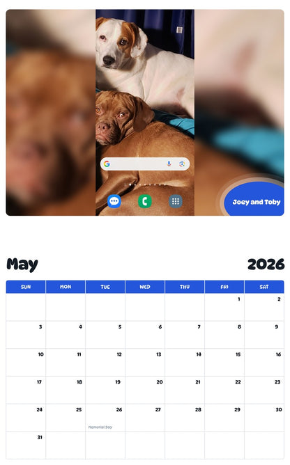 2026 - 2027 Joey and Toby - Pawidols Pet Calendar