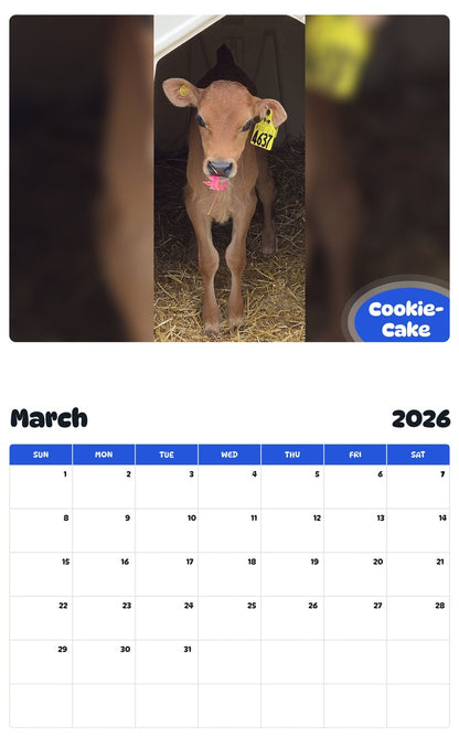 November 2025 - October 2026 Cookie-Cake - Pawidols Pet Calendar
