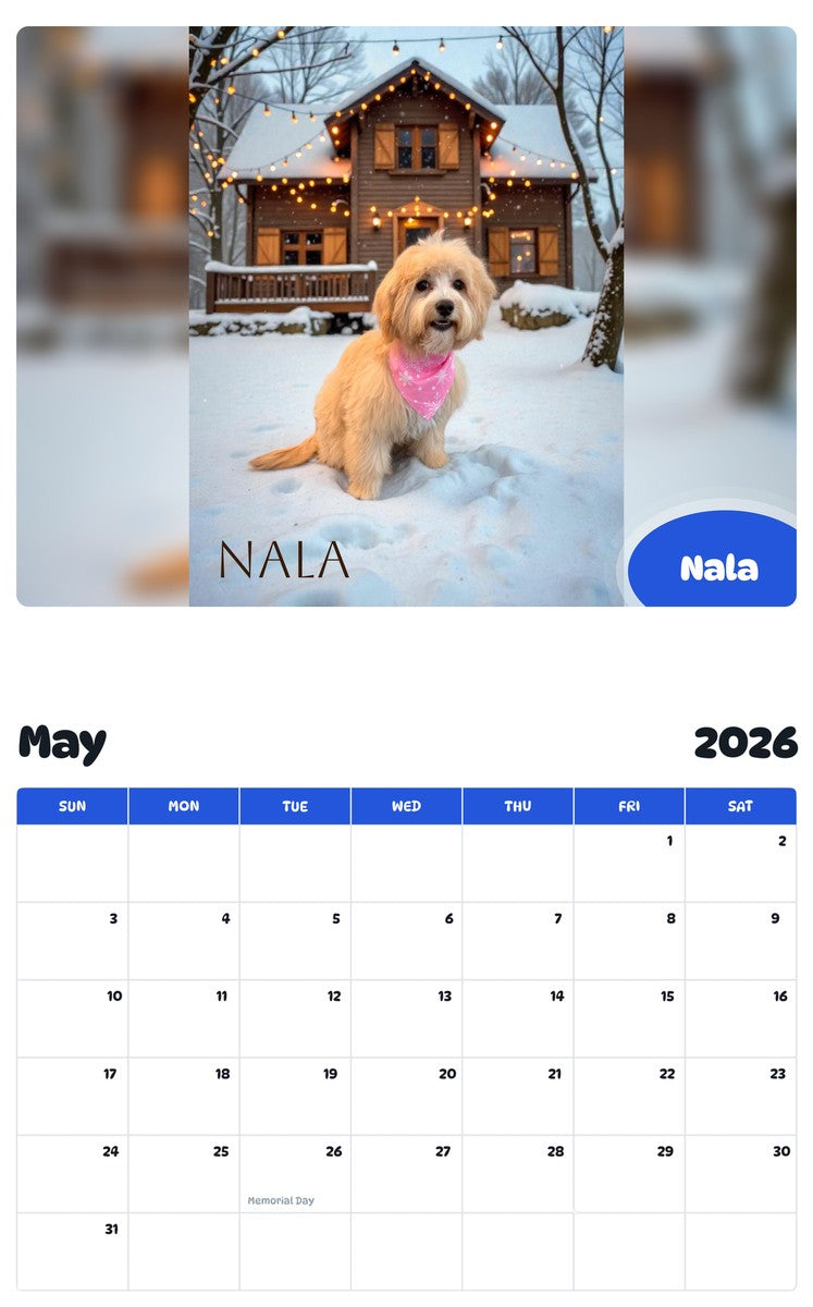 2026 - 2027 Nala - Pawidols Pet Calendar