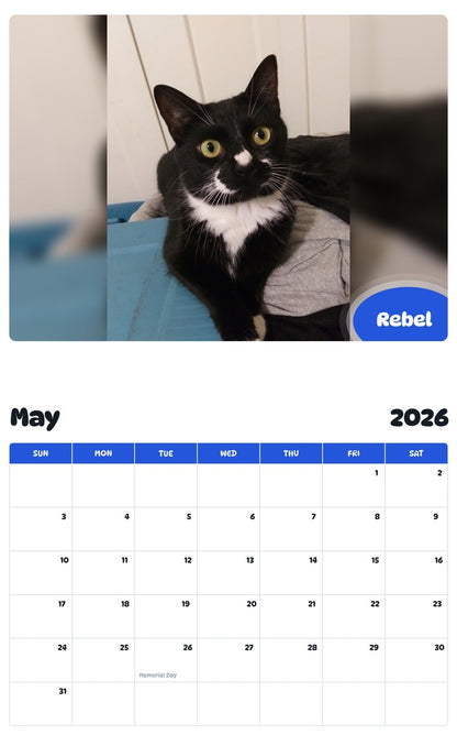 2026 - 2027 Rebel - Pawidols Pet Calendar