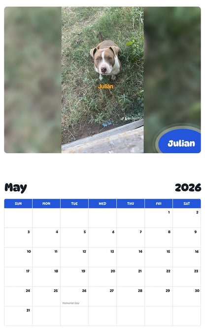 2026 - 2027 Julian - Pawidols Pet Calendar