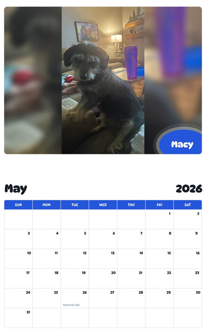 2026 - 2027 Macy - Pawidols Pet Calendar