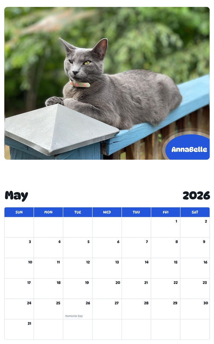 2026 - 2027 AnnaBelle - Pawidols Pet Calendar