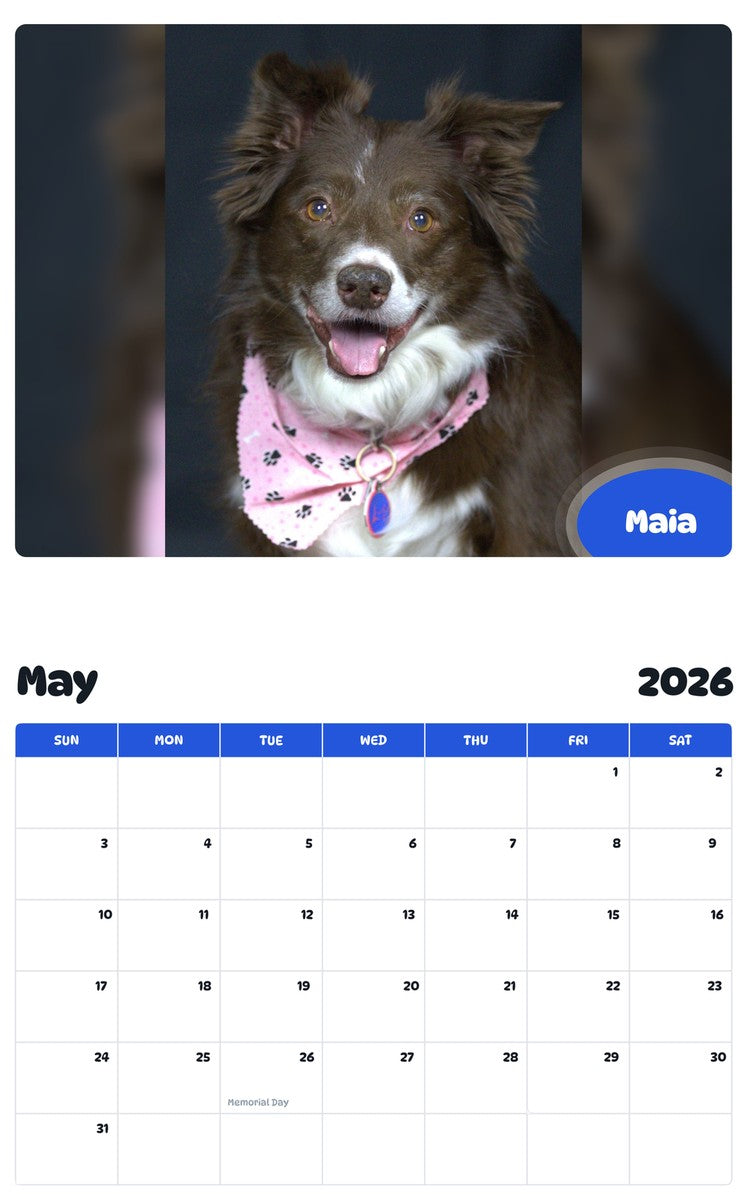 2026 - 2027 Maia - Pawidols Pet Calendar