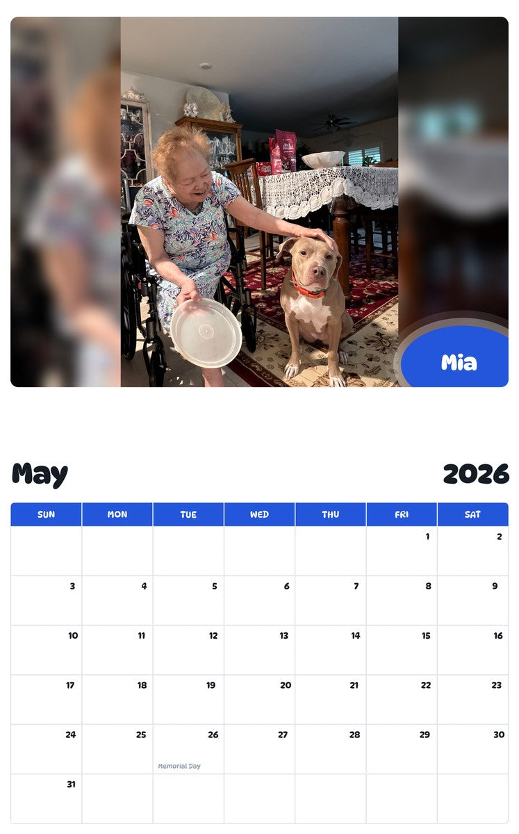 2026 - 2027 Mia - Pawidols Pet Calendar