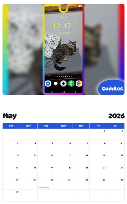 2026 - 2027 Cuddles - Pawidols Pet Calendar