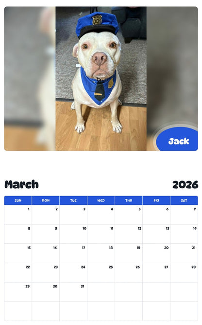 November 2025 - October 2026 Jack - Pawidols Pet Calendar