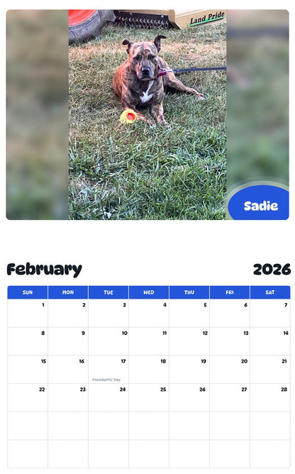 October 2025 - September 2026 Sadie - Pawidols Pet Calendar