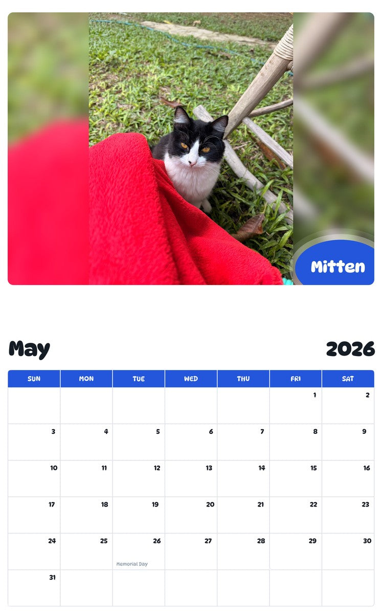 2026 - 2027 Mitten - Pawidols Pet Calendar