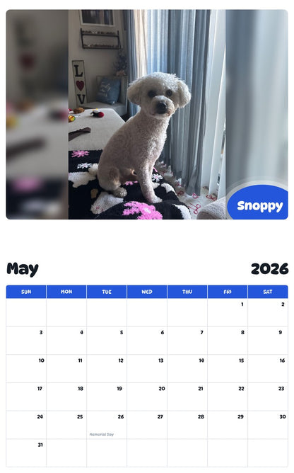 2026 - 2027 Snoppy - Pawidols Pet Calendar