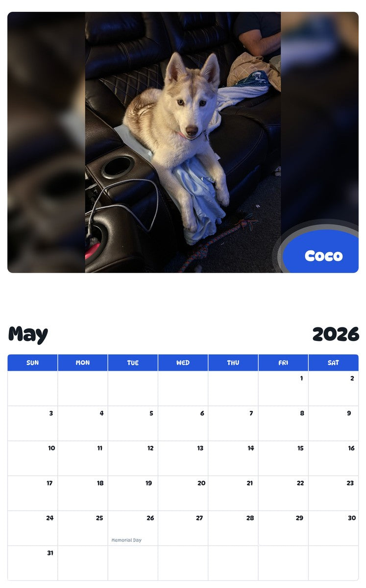 2026 - 2027 Coco - Pawidols Pet Calendar