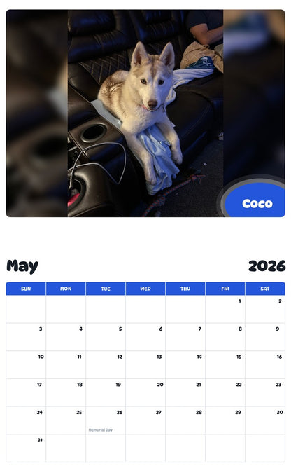2026 - 2027 Coco - Pawidols Pet Calendar