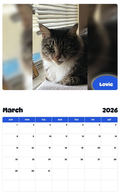 November 2025 - October 2026 Lovie - Pawidols Pet Calendar