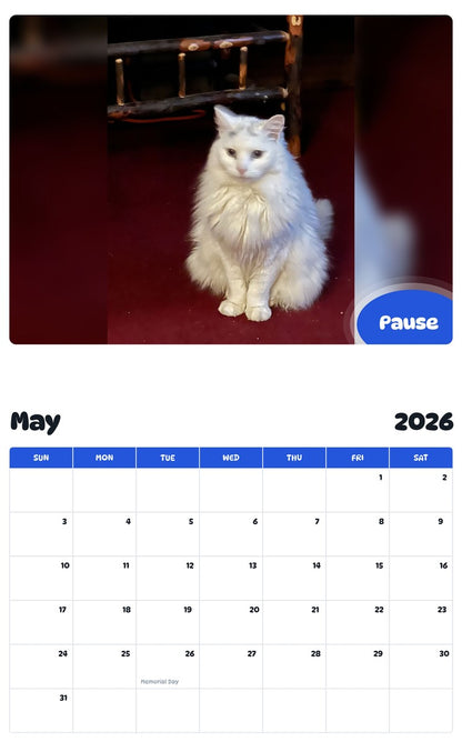2026 - 2027 Pause - Pawidols Pet Calendar