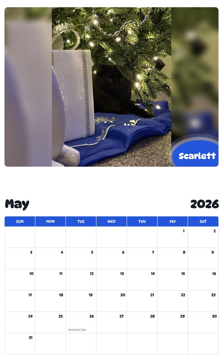 2026 - 2027 Scarlett - Pawidols Pet Calendar