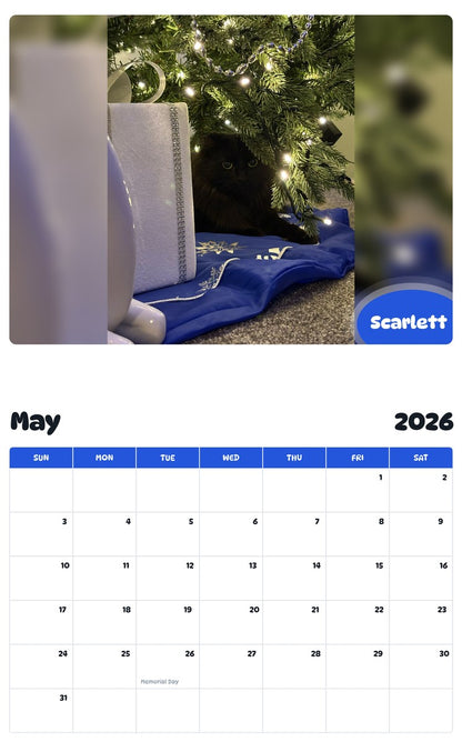 2026 - 2027 Scarlett - Pawidols Pet Calendar
