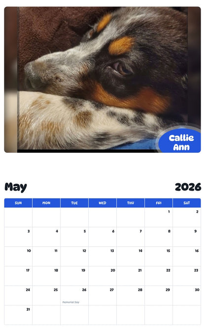 2026 - 2027 Callie Ann - Pawidols Pet Calendar