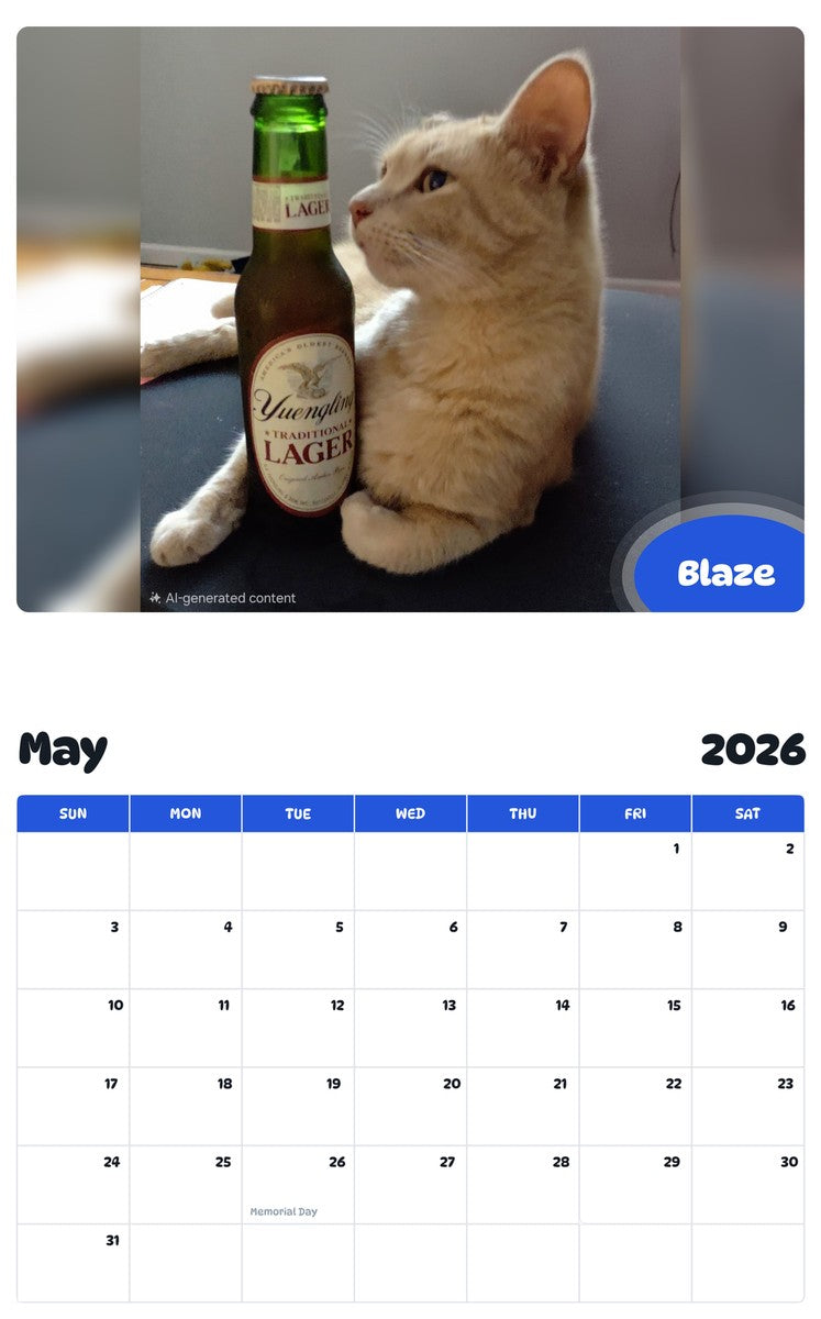 2026 - 2027 Blaze - Pawidols Pet Calendar