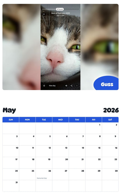 2026 - 2027 Guss - Pawidols Pet Calendar