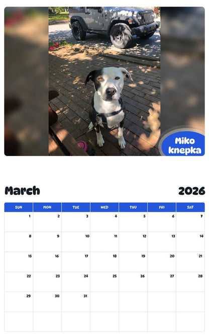 November 2025 - October 2026 Miko knepka - Pawidols Pet Calendar