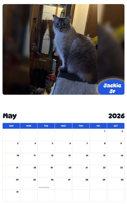 2026 - 2027 Jackie Jr - Pawidols Pet Calendar
