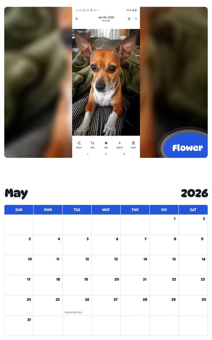 2026 - 2027 Flower - Pawidols Pet Calendar