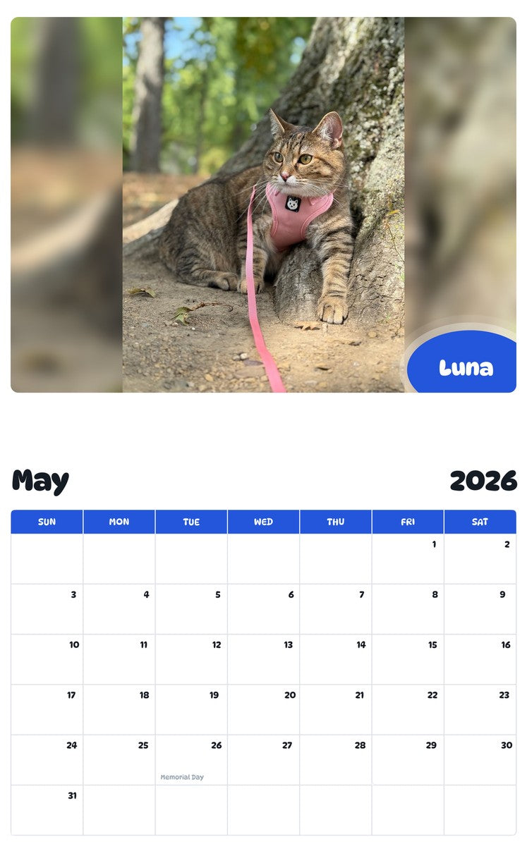 2026 - 2027 Luna - Pawidols Pet Calendar