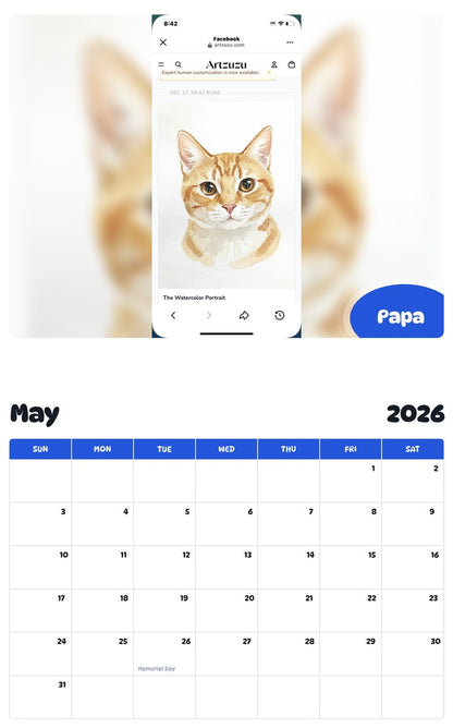 2026 - 2027 Papa - Pawidols Pet Calendar