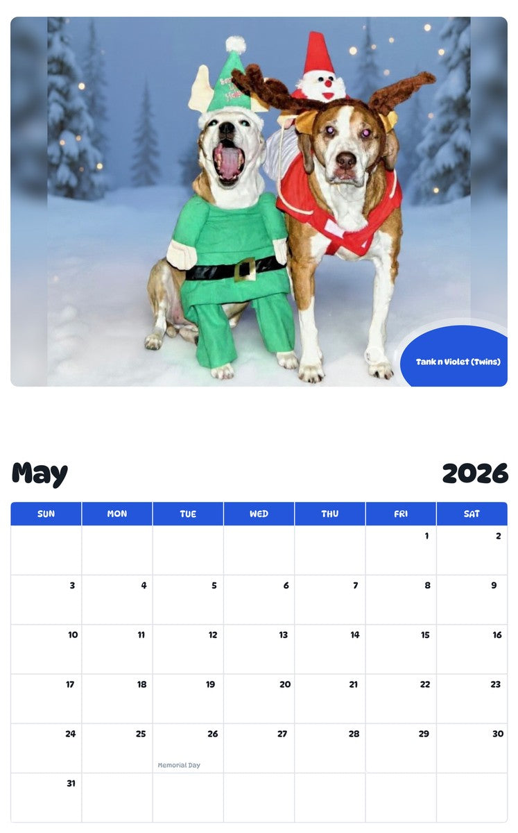 2026 - 2027 Tank n Violet (Twins) - Pawidols Pet Calendar