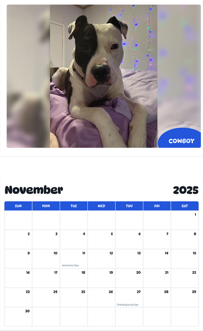 July 2025 - June 2026 Cowboy - Pawidols Pet Calendar
