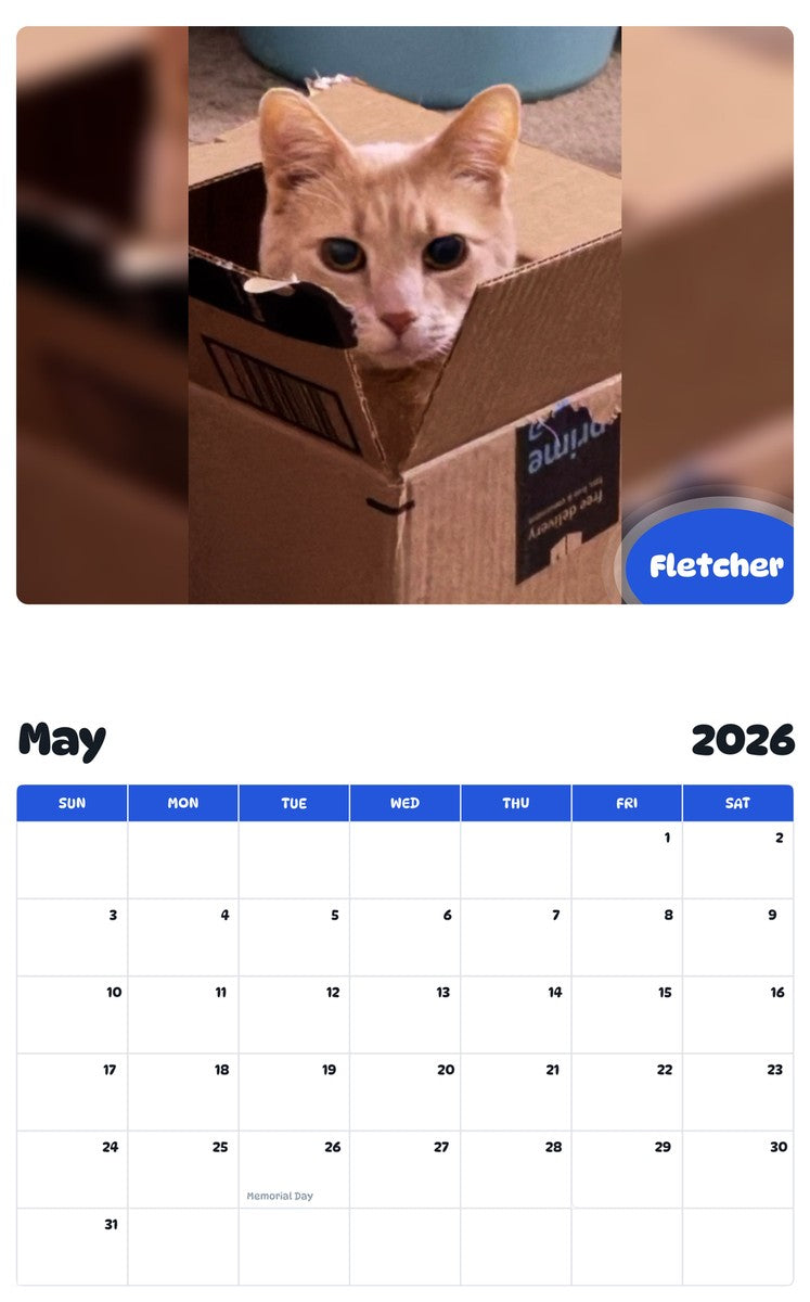 2026 - 2027 Fletcher - Pawidols Pet Calendar