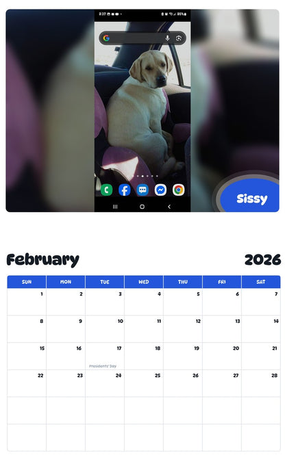 October 2025 - September 2026 Sissy - Pawidols Pet Calendar