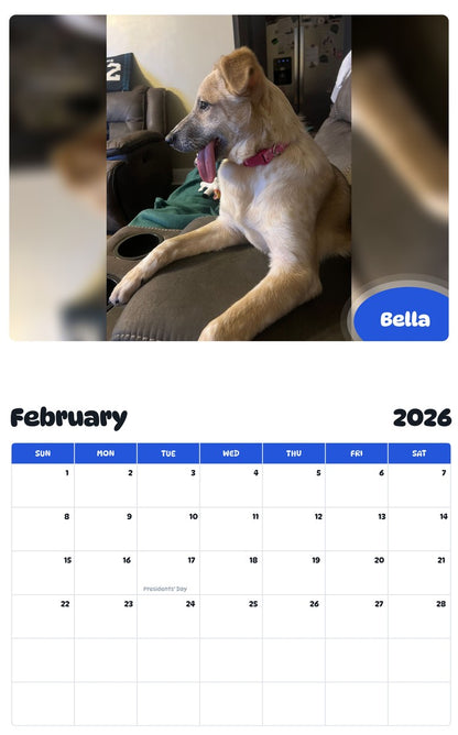 October 2025 - September 2026 Bella - Pawidols Pet Calendar