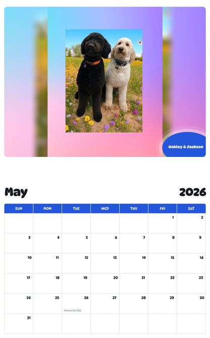 2026 - 2027 Oakley & Jackson - Pawidols Pet Calendar