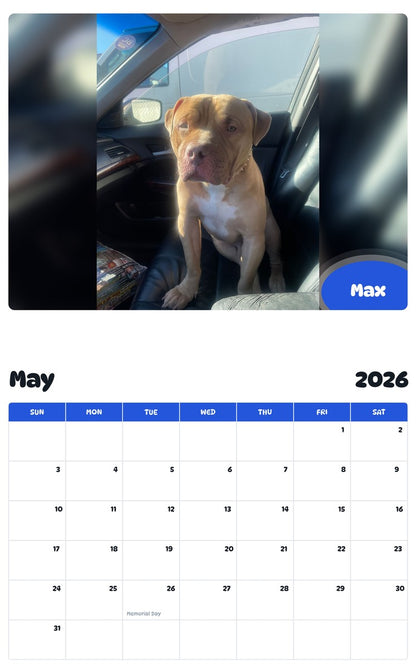 2026 - 2027 Max - Pawidols Pet Calendar